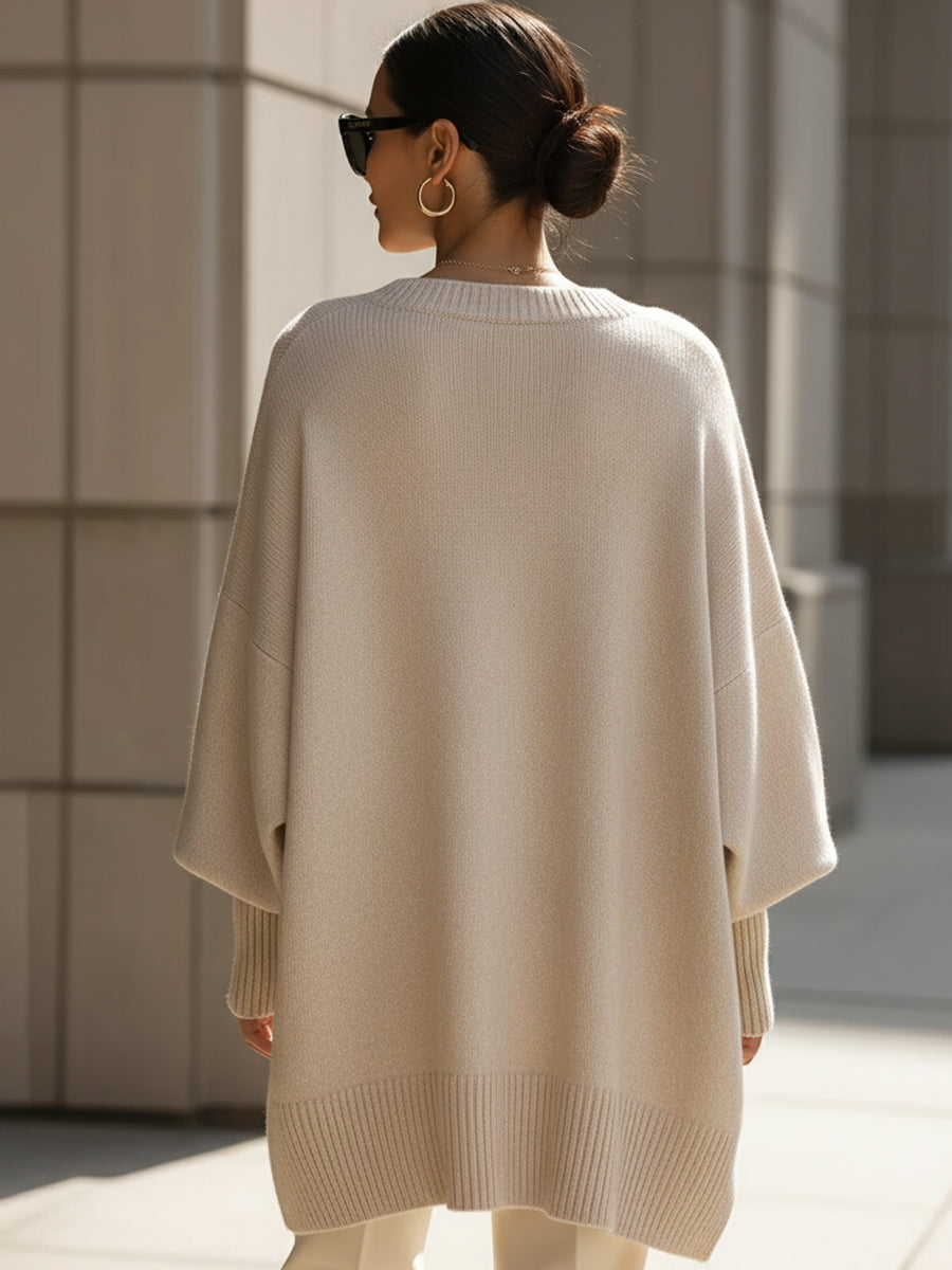 Amira – Elegancki sweter z asymetrycznym dołem