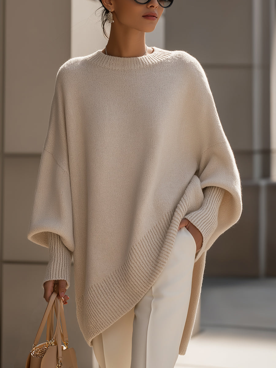 Amira – Elegancki sweter z asymetrycznym dołem
