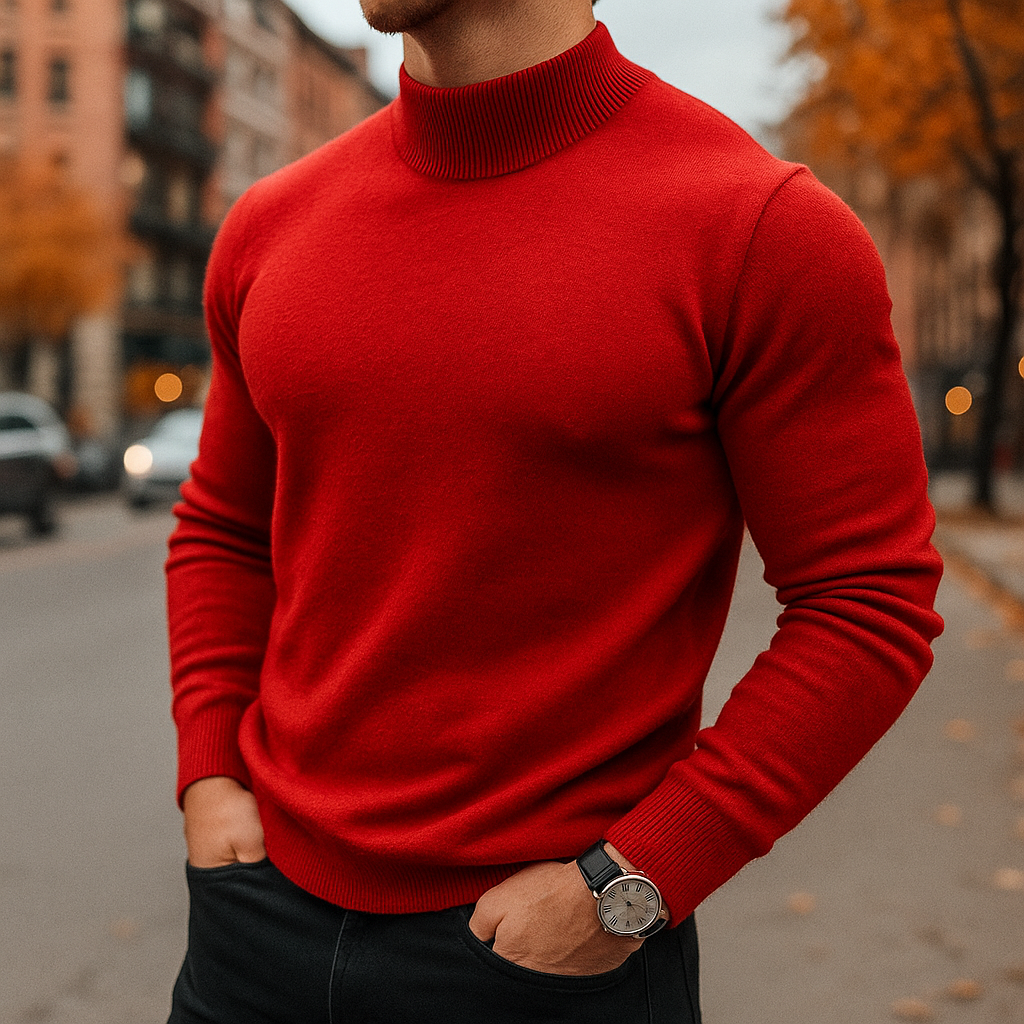 Valentiro™ – Sweter z wełny merino z półgolfem