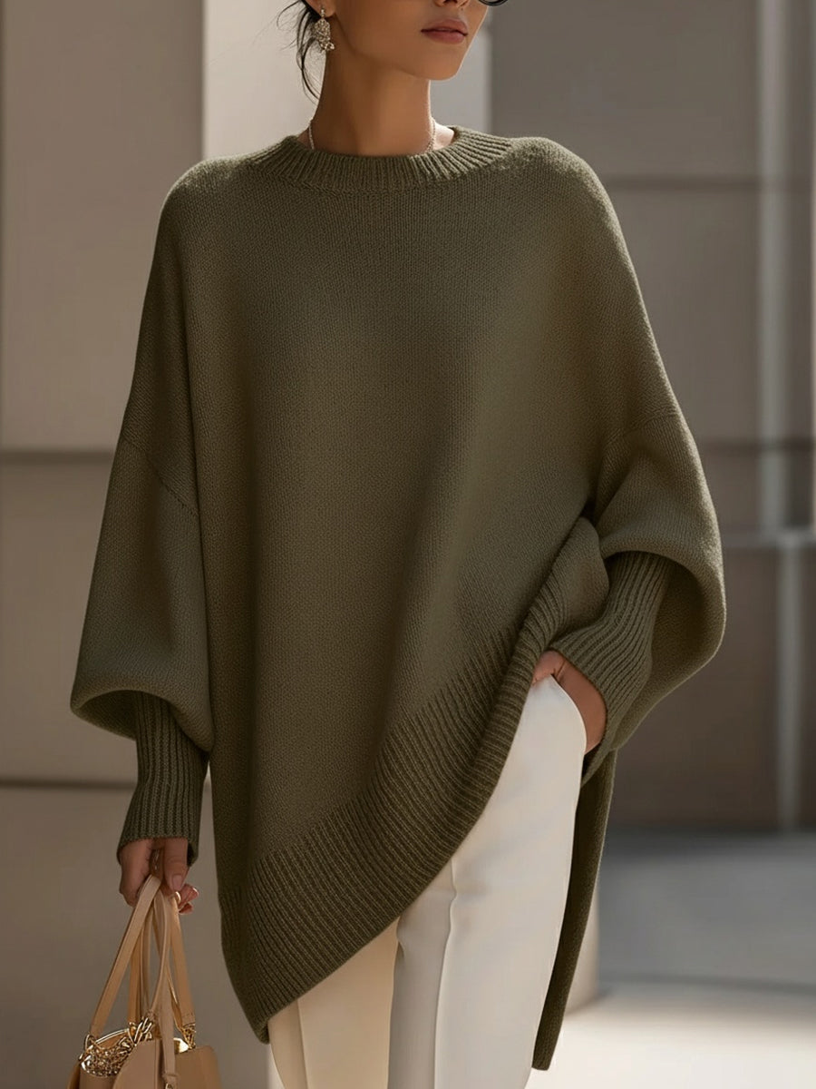 Amira – Elegancki sweter z asymetrycznym dołem