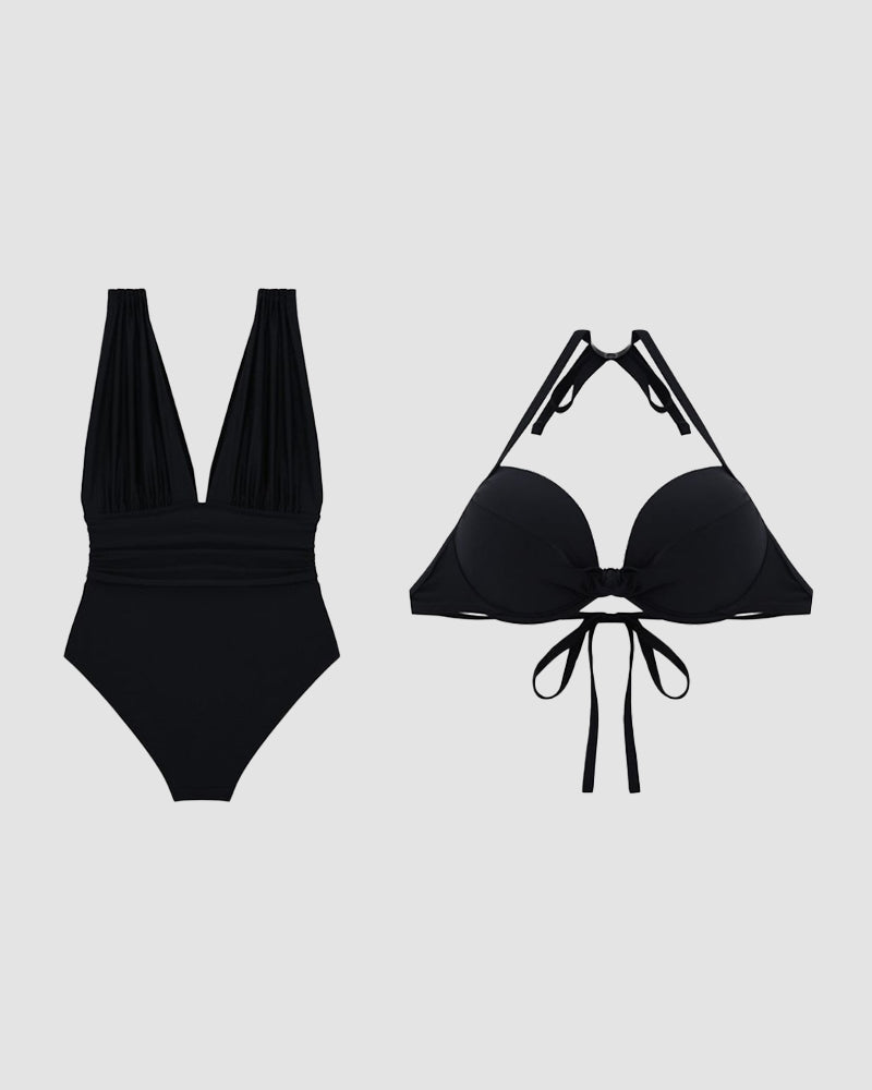 Bikini Celina – Luksusowy kostium kąpielowy z głębokim dekoltem i modelującym pasem