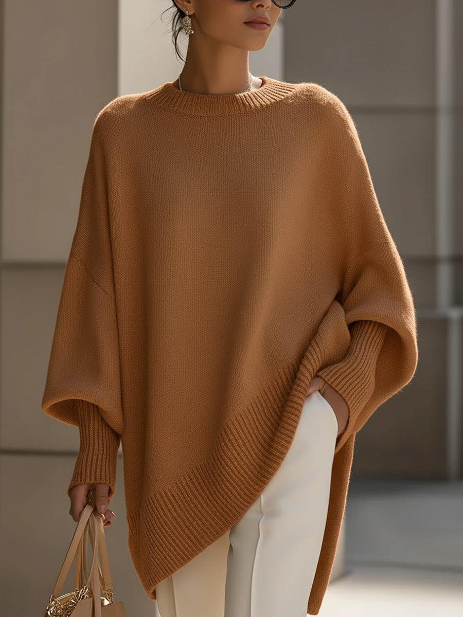Amira – Elegancki sweter z asymetrycznym dołem
