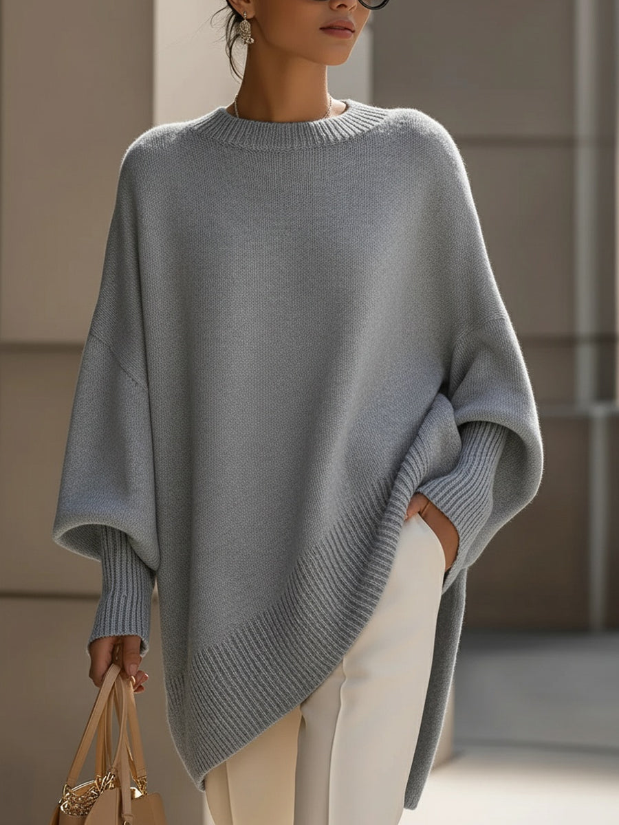 Amira – Elegancki sweter z asymetrycznym dołem
